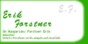 erik forstner business card